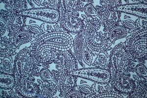 Navy Paisley on Baby Blue   